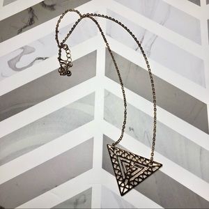 Gold Triangle Geometric Art Deco Necklace